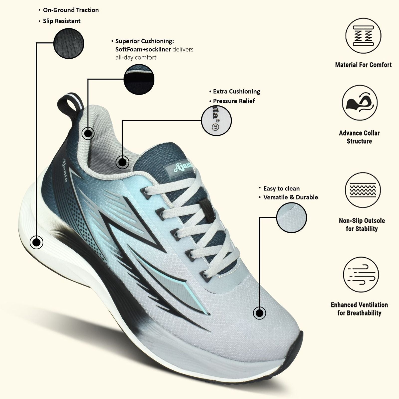 Koura Turbo-01 Running Shoes - Sky Blue/Black
